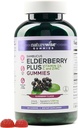 NatureWise Sambucus Gommies de mûres aînées - Supplément de soutien immunitaire pour les enfants de 4 ans et plus et les adultes avec la vitamine C, D3, Zinc - mûres aînées équivalent à 3520mg - Vegan, non-OGM - 180comptes[90-jour]