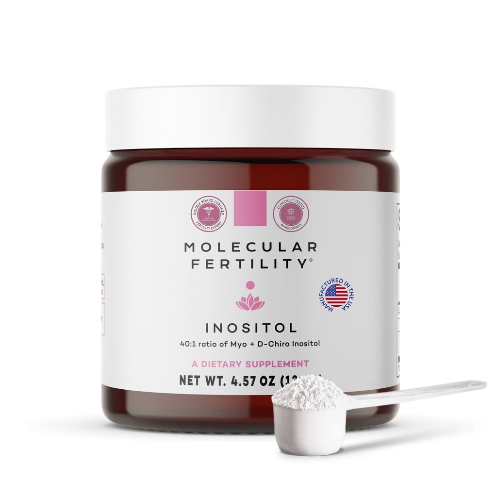 Myo-Inositol et D-Chiro Poudre d'inositol - Supplément de fertilité pour les femmes et les hommes - rapport 40:1, équilibre hormonal, soutien de la reproduction, métabolisme du glucose - non aromatisé - 30 jours d'approvisionnement