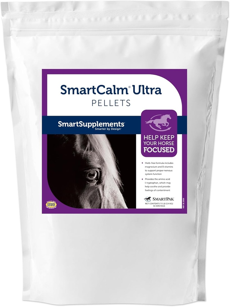 SmartCalm Ultra Pellets de Refroidissement Suppléments Chevaux avec Pas d'herbes ajoutées ou de sucre Supplément Hippique Aide à réduire au minimum l'excès de skittishness