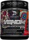DRAGON PHARMA Venom Extreme Potency Pre-Workout, Laser Sharp Focus + Energy, Intense Performance, Ingrédients éprouvés pour la vasodilation et l'endurance améliorées (40 portions, Mangonada)