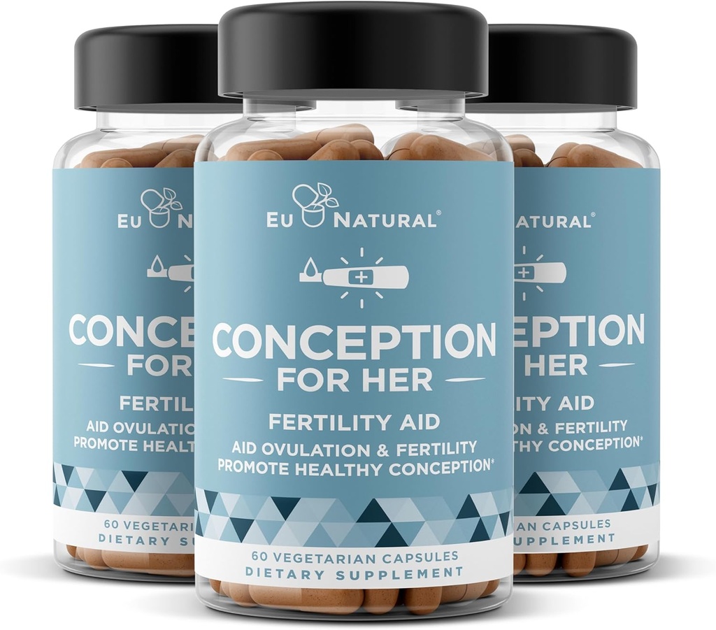 Conception Suppléments de fertilité pour les femmes 3-Pack Bundle – Aides ovulation, équilibre hormonal, et cycles réguliers – Soutien de la vitamine prénatale avec Myo-Inositol, Folate, acide folique, Vitex – 180 Capsules