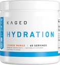 Poudre d'électrolytes kaged Hydra-Charge orange Mélange de boissons de sport pré, post, intra-entraînement, faible teneur en glucides, végétalien, sans gluten, suppléments pour les hommes et les femmes 60 portions