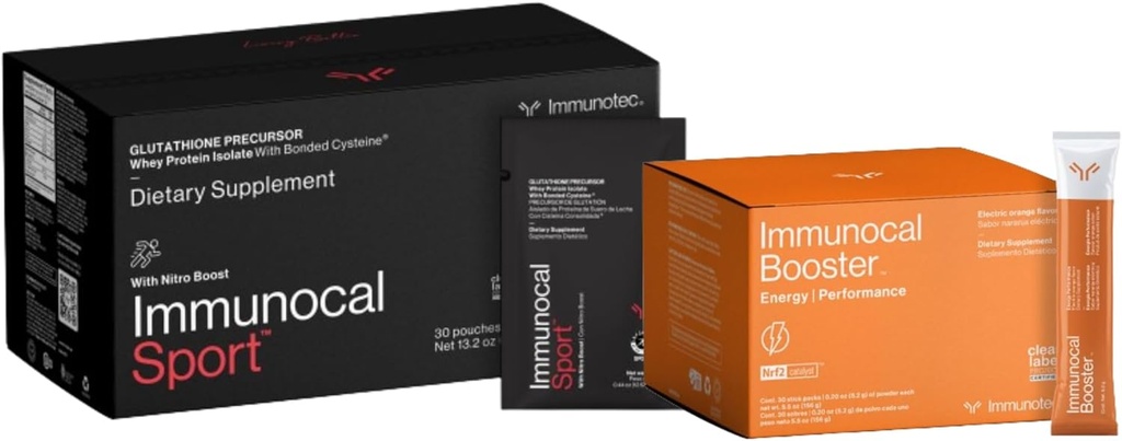 Performance énergétique du groupe sportif immunocal Sport et booster - Précurseur de glutathion avec isolat de protéines de lactosérum et activateur Nrf2