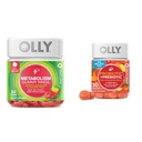 Métabolisme OLLY Anneaux gommy, vinaigre de cidre de pomme, vitamine B12, chrome et probiotique + Gummy prébiotique, soutien digestif et santé gustative, 500 millions d'UFC, fibre
