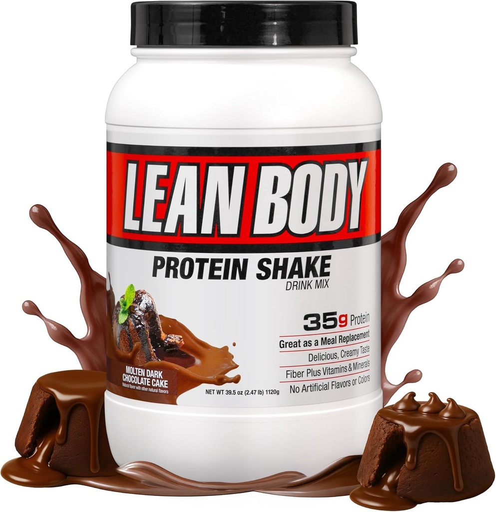 Labrada Lean Corps Hi-Protein substitut de repas Shake, chocolat noir fondu Cake PACKAGE PAY VARY