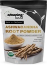 Amazing Food Ashwagandha Root | 1 Lb Powder | USDA Certified Organic Supplement | Vegan | Non-GMO | Gluten Free | Made in USA