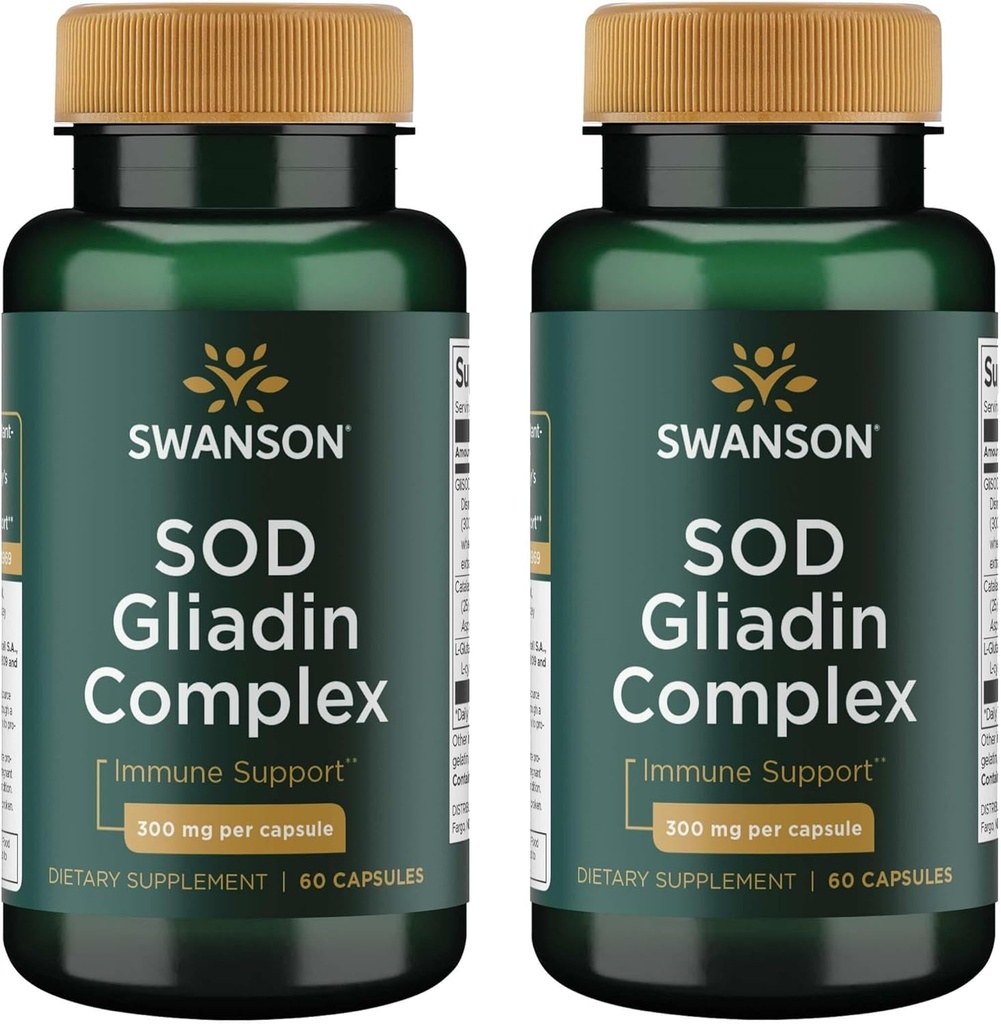 Swanson Sod Gliadin Complex 300 mg 60 capsules (2 boîtes)