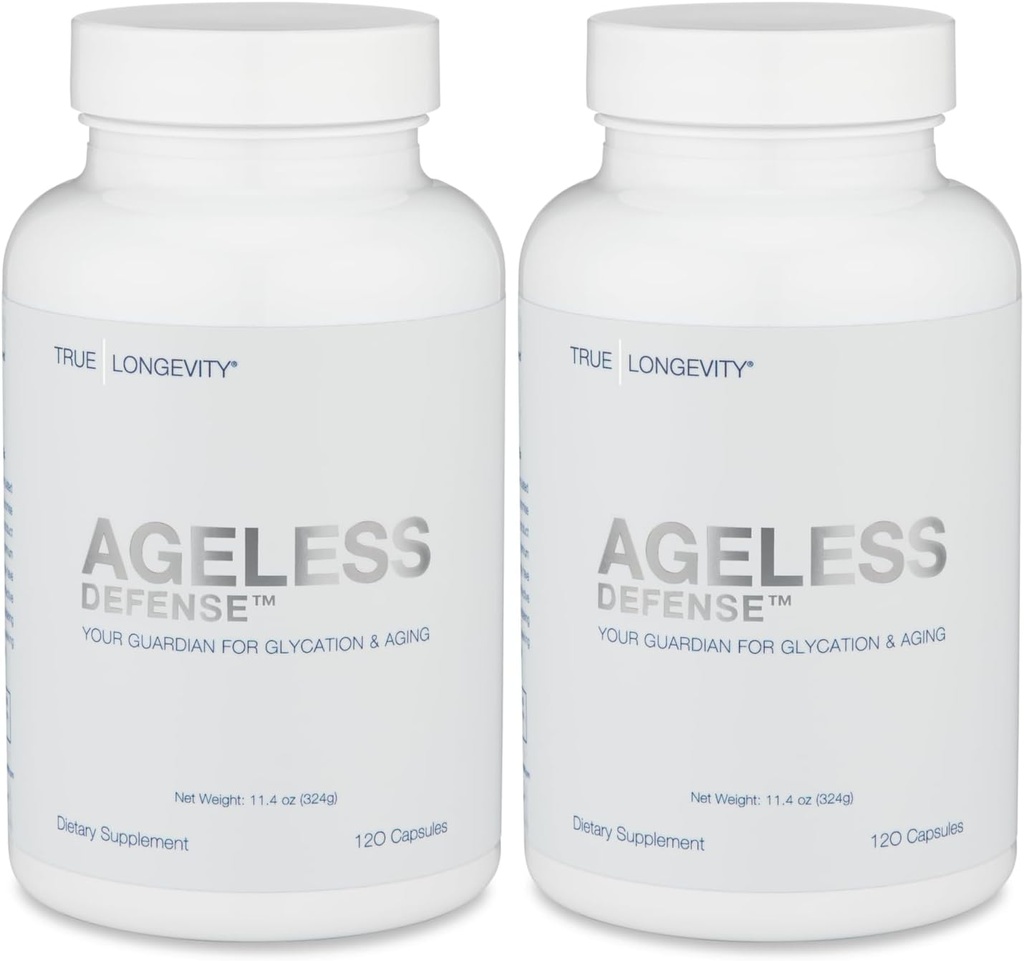 DrinkHRW Ageless Defense Formulation Ultime, Inhibit les produits finis de Glycation avancés, 2 bouteilles, 240 comprimés totaux