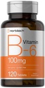 Horbaach Vitamine B6 100mg.120 Comprimés végétariens Pyridoxine HCl.