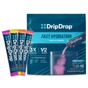 Paquets d'hydratation DripDrop - Paquet de variétés froides - Mélange de poudre d'électrolytes à usage unique - pastèque, baie, citron, orange - Non-OGM, sans gluten, végétalien - 32 bâtonnets