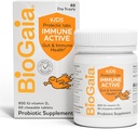 BioGaia Immune Enfants actifs : Probiotique + vitamine D pour la santé digestive et immunitaire : 3 ans et plus Allergène, laiterie, soja et sans gluten : confiance des pédiatres : 60 jours d'approvisionnement