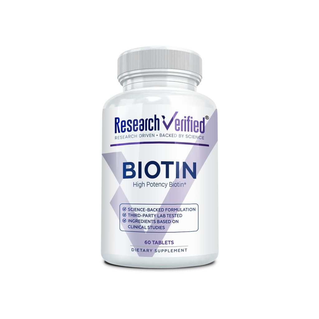 Recherche Biotine Vérifiée – Pure Biotine Extra Strength 10 000mcg pour une meilleure santé des cheveux, de la peau et des ongles - 60 comprimés végétaliens fabriqués aux États-Unis