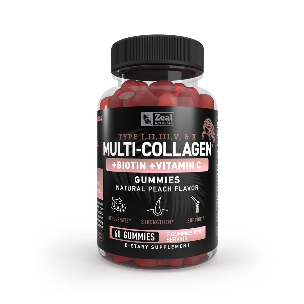 Gommies de Peptide Multi Collagène (1, 2, 3, 5 et 10) + Vitamine C + Biotine + Acid Hyaluronique