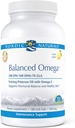 Nordic Naturals Pro Balanced Omega - Huile de poisson et Huile de Primrose du soir, 240 mg EPA, 160 mg DHA, 76 mg GLA, soutient l'équilibre hormonal et la peau saine*, 180 gels doux