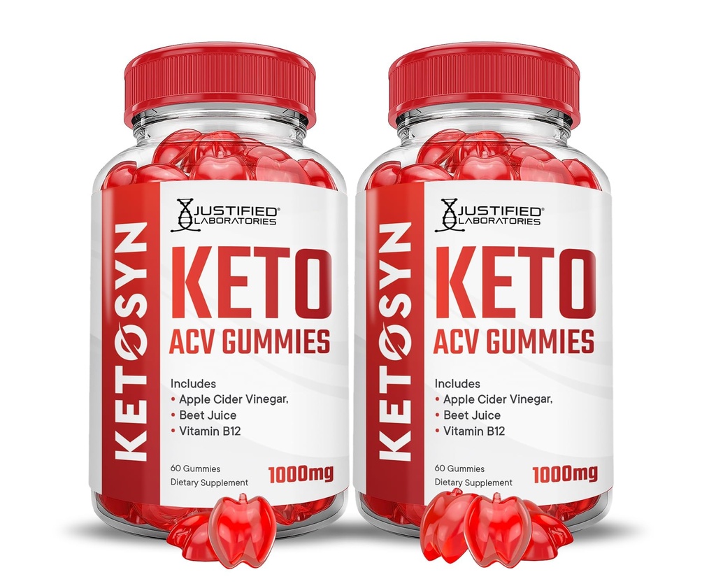 (2 Pack) Ketosyn Keto ACV Gummies Advanced Formula 1000MG Ketosyn Keto Gummies Vinaigre de cidre de pomme formulé avec du jus de betterave de grenade poudre B12 Vegan Non OGM 120 Gummys