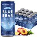 Blue Bear Melatonin Sleep Drink, Sleep Tea for Bedtime Support, White Peach Tea avec Melatonin (5mg), Lavande, Ashwagandha, Camomile, GABA, L-Theanine, Sans caféine, Zéro Sucre, 8,4 Fl Oz 12 Pack