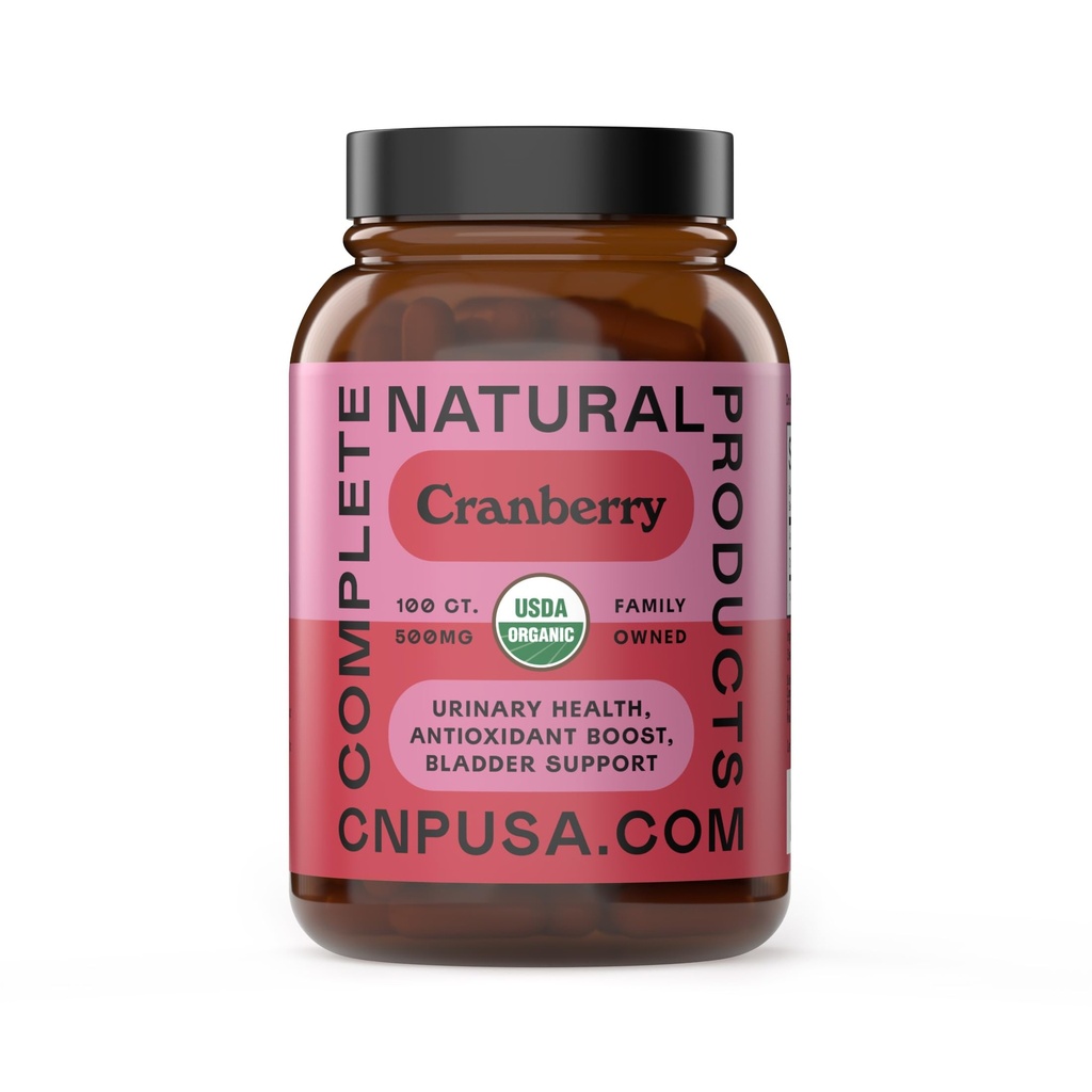 Capsules de canneberge biologique 500mg, Vegan, Non-OGM, Pas de remplissage