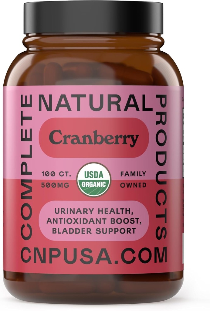 Capsules de canneberge biologique 500mg, Vegan, Non-OGM, Pas de remplissage