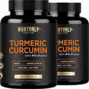 Curcumine curcumine avec Pepper noir BioPerine et 95% Curcuminoides - Suppléments de curcuma haute absorption 1300mg pour la santé cardiaque - Non-OGM, sans gluten - 240 capsules