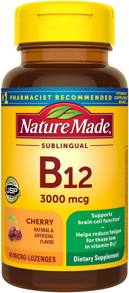 Nature faite de vitamine B-12 3000 MCG Sublingual, 40 Nombre (paquet de 3)