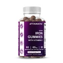 Supplément en fer vitamatique 65 mg pour les femmes et les hommes - 60 Gommies végétaliens - Grande dégustation de vitamines gommy en fer avec vitamine C (1)