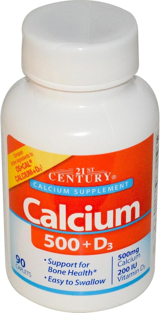 Calcium du 21ème siècle 500 + D3, 5 mcg (200 UI), 90 comprimés