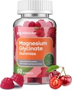 Glycinat de magnésium 400mg, supplément de magnésium sans sucre avec/Ashwagandha, zinc, supplément de magnésium végétalien pour adultes - 60 Glycinat de cerise