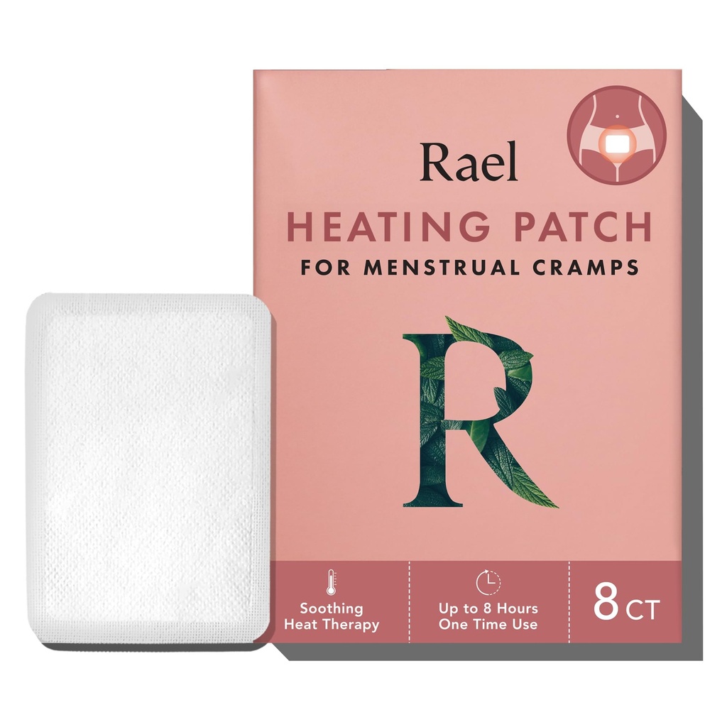 Rael Patchs chauffants à base de plantes, relief de crampes d'époque, thermothérapie, conception ultra mince, sur la taille de go, pour tous les types de peau (8 comte)
