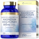 Carlyle Magnésium buffered Bisglycinate 665 mg de 250 Capsules de gélifié minéral essentiel non-OGM et supplément sans gluten