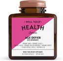 Well Told Anti-Aging Skin Support Supplement Health Age Defier with Organic Amla, Cacao, and Resveratrol from Organic Grapes - Non-GMO + Vegan (60 Capsules)