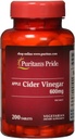 Puritan's Pride vinaigre de cidre de pomme 600 mg, supplément alimentaire végétarien, 6 mois d'approvisionnement, 200 comprimés (emballage mai vary)