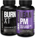 Brûlure de graisse thermogénique XT Jacked Factory Burn - Comprimant d'appétit et booster d'énergie nootropique (90 capsules) et supplément de perte de poids Lean PM, soutien du sommeil (60 capsules)