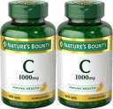 Nature's Bounty Vitamine C, 1000mg, soutient la santé immunitaire, 100 Caplets (paquet de 2)