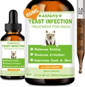 Traitement de l'infection des levures naturelles pour chiens 60ML soutient le soulagement des démangeaisons saines 2 fl oz, bacon Flavor