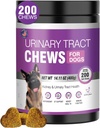 Chien UTI Traitement Supplément canneberge pour chiens 200 Chews Urinary Tract Medicine Lutte contre la vésicule Pilules Rein Support Cranberrys Extrait Bites Puppy UTI Infection traite Incontinence Remède pour chiens