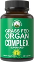 Peak Performance Grass Fed Beef Organ Complex from New Zealand (180 Capsules) Desiccated Organs Superfood Pills. GrassFed Beef Liver Capsules with Heart, Kidney, Pancreas, Spleen. Supplement