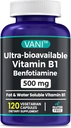 Formule améliorée 2 en 1 : Vitamine B1 avec Benfotiamine 500mg, supplément soluble gras de vitamine B-1, 500 mg - 120 Capsules (1)