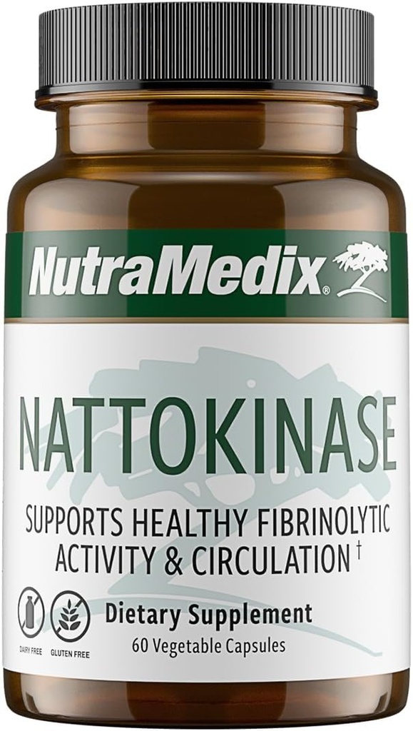 Supplément NutraMedix Nattokinase - Nattokinase 2000 UF par portion - Formulé pour soutenir la santé cardiaque et la circulation saine - Gluten + sans lait (60 capsules)