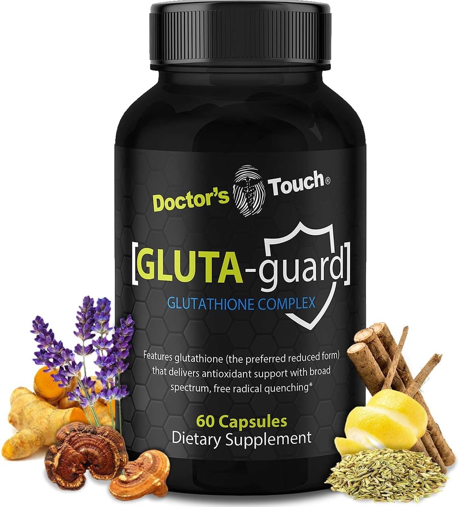 Supplément de glutathion liposomique tactile du docteur - Capsules de glutathion faciles à avaler pour l'énergie, le soutien du cerveau et la santé de la peau - Supplément de glutathion liposomique maximal pur
