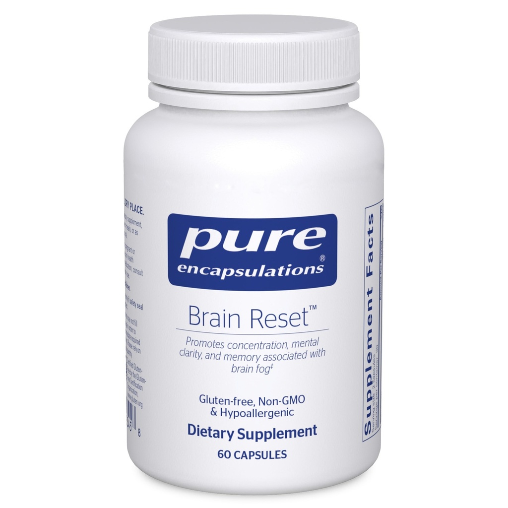 Encapsulations pures Réinitialisation Cerveau Soutient la concentration, la clarté et la mémoire associées au brouillard cérébral 60 Capsules*