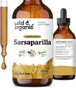 Teinture de racine Sarsaparilla sauvage et biologique - Soutien global - Supplément extrait Sarsaparilla - Vegan, sucre et gouttes liquides sans alcool - 4 fl oz