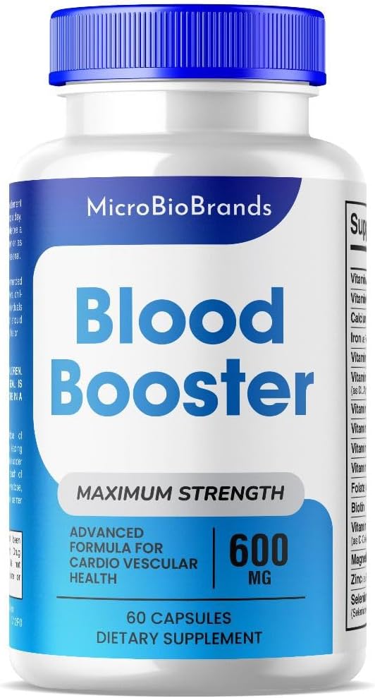 (1 Pack) MicroBio Blood Booster Capsules, Micro Bio Blood Booster Supplément de soutien du flux sanguin naturel, pilules de booster de sang, Micro Bio Marques Blood Booster Formule avancée
