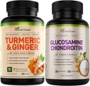 Base de la nature Turcuma et gingembre 60 ct + Glucosamine Chondritine 90 ct
