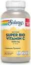 Solaray Super Bio Vitamine C 1000mg, deux niveaux, libération chronométrée Vitamine C avec bioflavonoïdes, supplément de soutien immunitaire - haute absorption, végétalien, garantie de 60 jours, 180 portions, 360 VegCaps 140