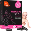 Zahler Vitamine prénatale avec DHA et folate - Suppléments DHA et multivitamine prénatale pour la mère et l'enfant - Casher Vitamines prénatales DHA avec fer, softgels prénataux 60 Compte
