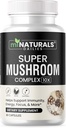 MINATURAUX Gélule complexe de champignons - Lion's Mane, Reishi, Cordyceps, Chaga, Turquie Queue, Maitake - Supplément corps réel fruit - 10 sur 1