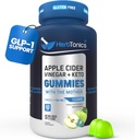 Herbtonics Cèdre de pomme Keto Gommies de vinaigre de cidre de pomme de digestion et detox de GLP-1 Support de GLP-1 Formule avancée sans sucre BHB pour le support de kéto - vinaigre brut avec la mère - 60 Gommies végétaliens de vinaigre de cidre de pomme