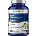 Extrait de feuille de mûrier blanc NusaPure 10:1 Extrait, 500 mg équivalent à 5000mg 180 gélules (Vegan, Biopérine non OGM)
