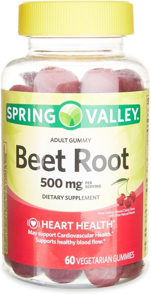 Supplément alimentaire IKJ Beetroot Gummies, Cerise, 500 mg, 60 Nombre