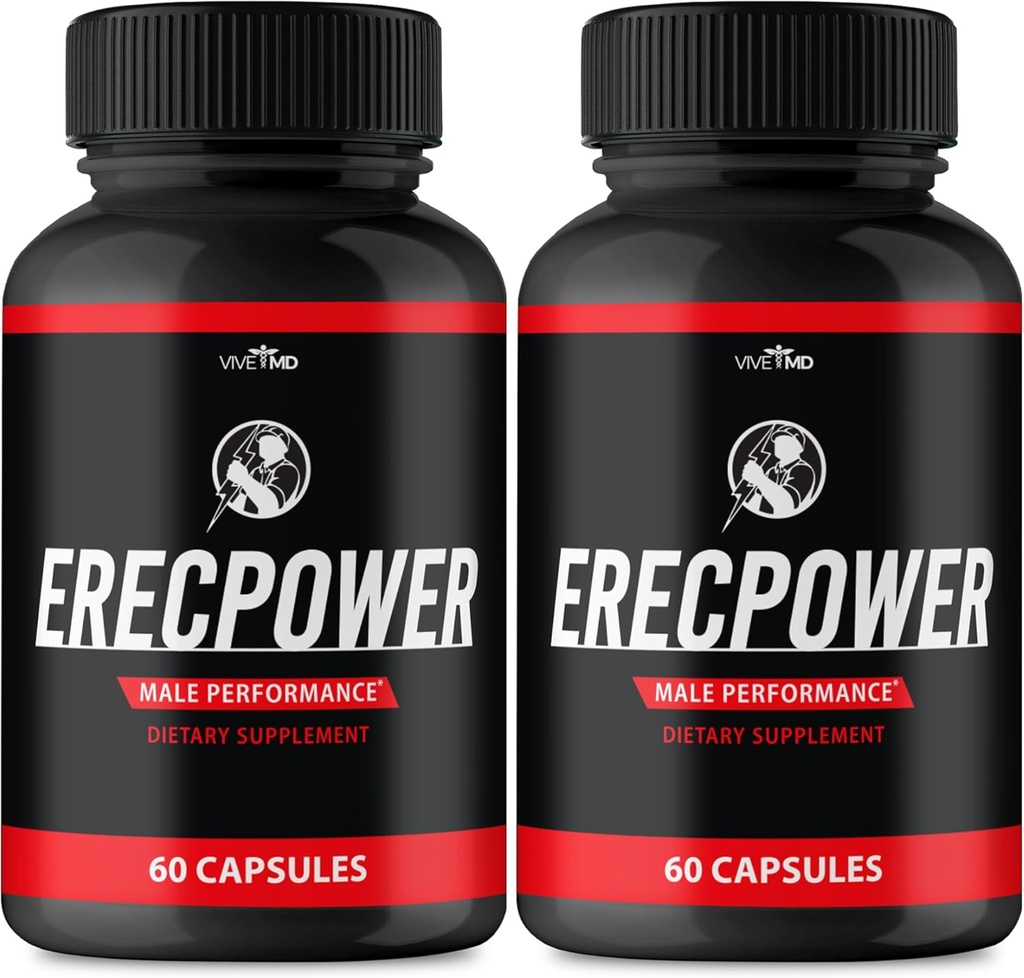 Erecpower for Men Capsules - Erecpower Pills Advanced Formula - Maximum Strength, ErecPower for Men Supplément Erec Power 60 Capsules, Erec Power Vitamine Pills Reviews (2 Pack)
